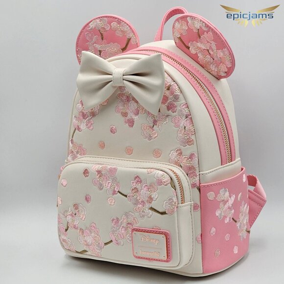 Loungefly Disney Minnie Mouse Cherry Blossom Ears Mini Backpack - Picture 3 of 5